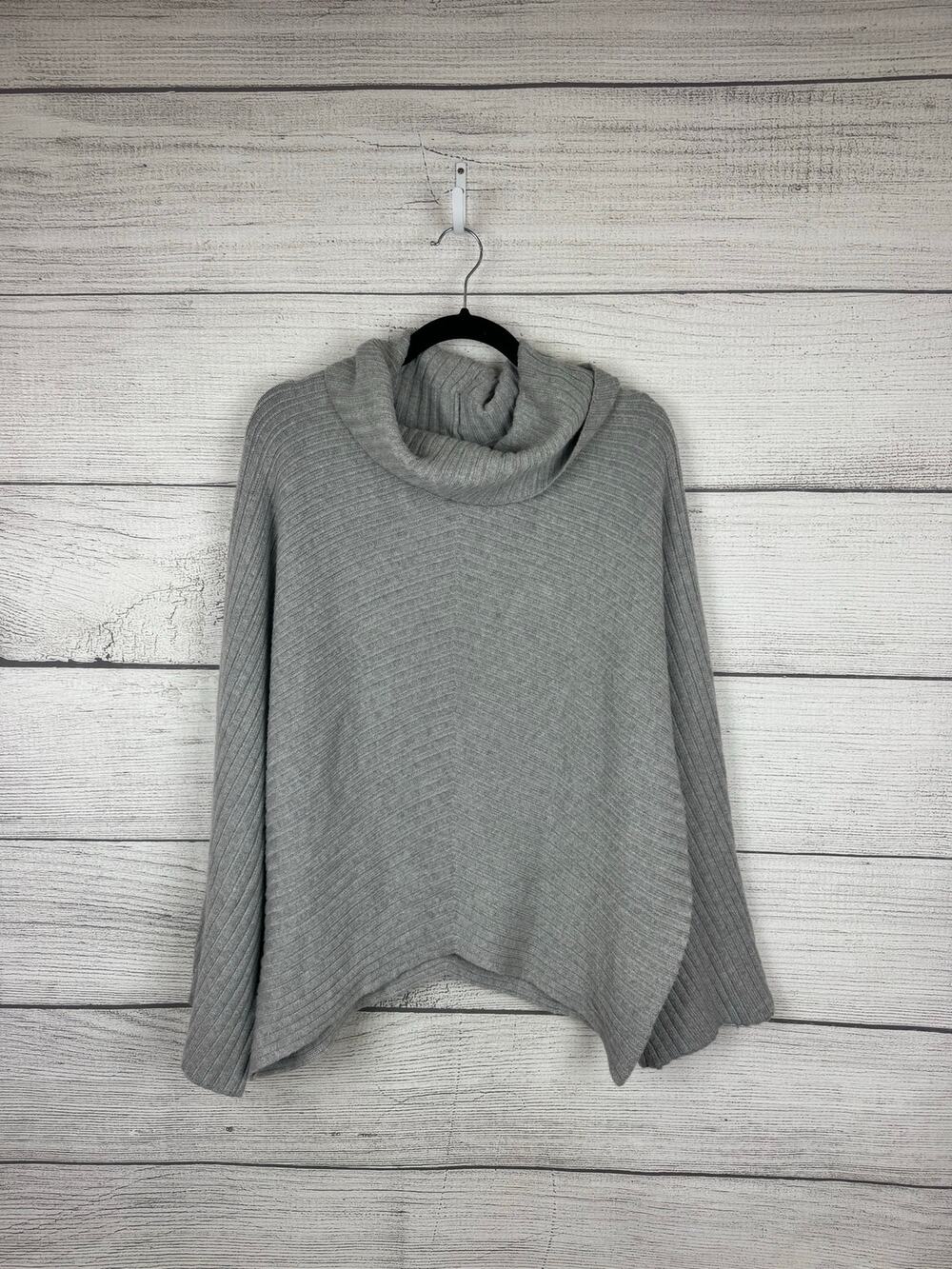 Anthropologie Moth Gray Tisbury Turtleneck Ribbed Sweater Size XL